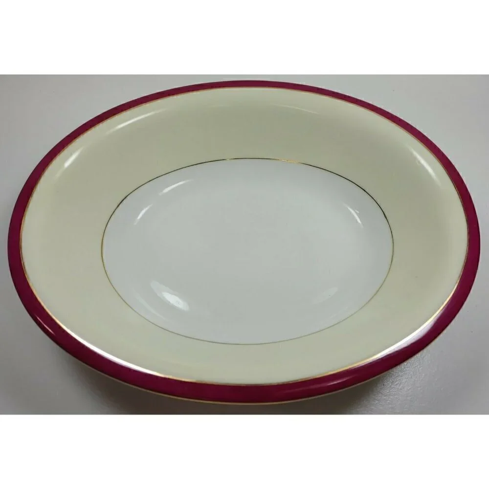 Vtg 1930's Victoria Ivory China Czechoslovakia Two Platters & Oven China Bowl